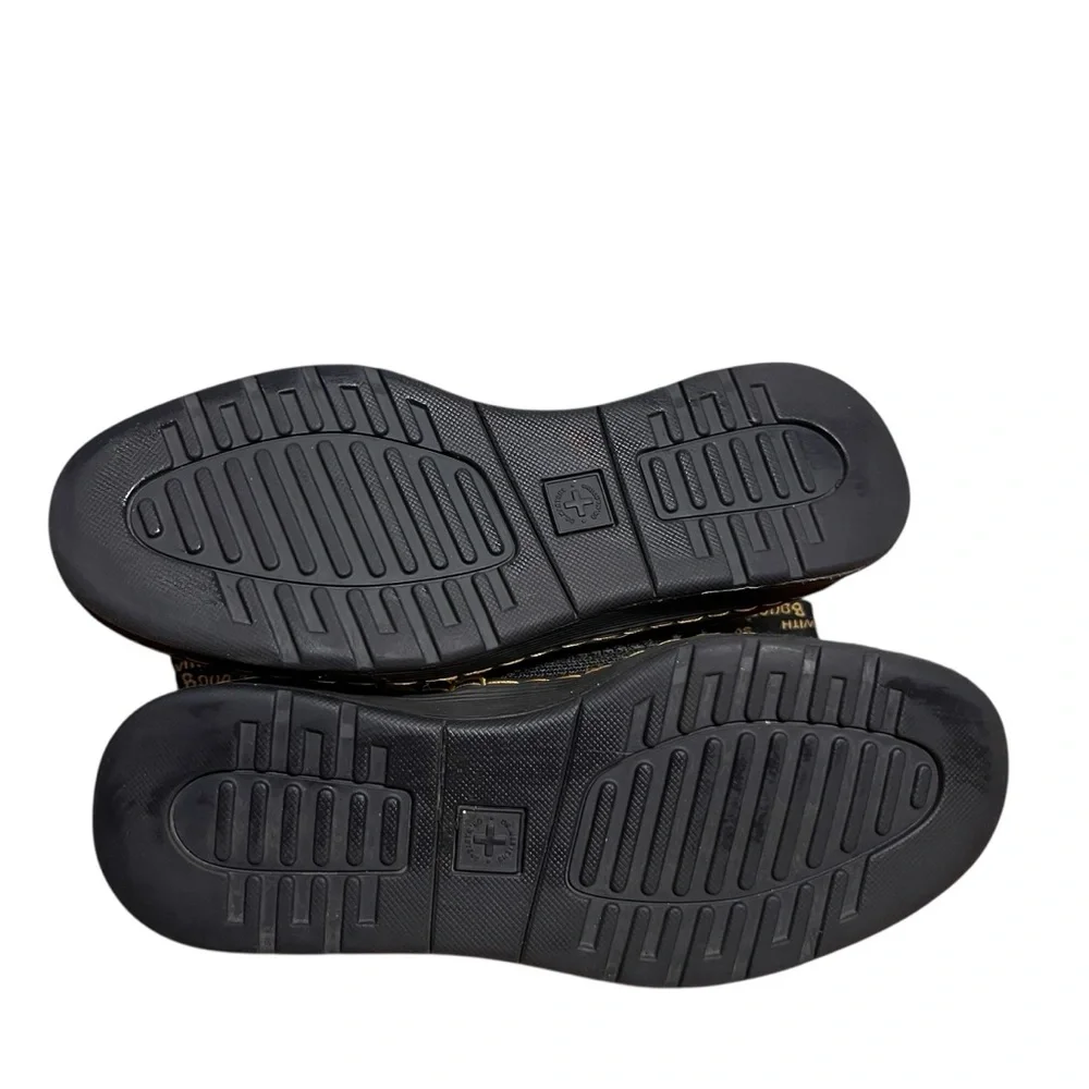 Dr. Martens Black Textured Rigal Knit 8 Eye Boots Combat Black Unisex — Size 7 - Picture 4 of 15